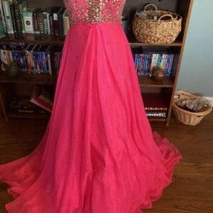 Prom/pageant/formal pink strapless gown  ladies 1/12